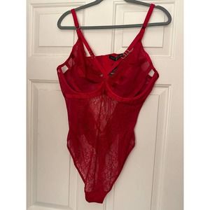 NWT Sz 1 Torrid red sexy bodysuit with thong back